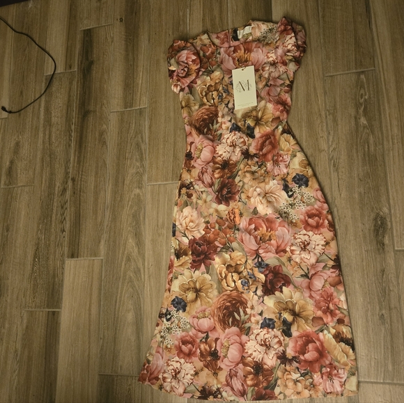 NWT Mestiza New York, dress Stretch crepe Vibrant Floral Dress. - Picture 4 of 10